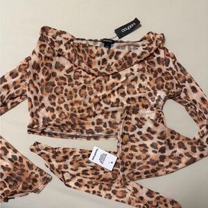 Leopard Print Wrap Top